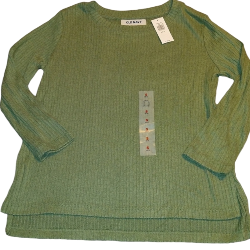2/$20 NWT Old Navy, sage green, ribbed long sleeve tee size 6/7